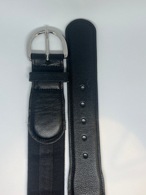 SALE Ledergürtel Twill - Schwarz (40mm breit)